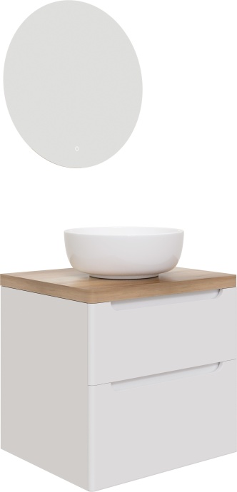 Мебель для ванной STWORKI Берген 60 белая со светлой столешницей, раковина Moon 1 549384 - 9
