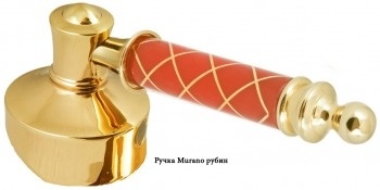 Смеситель для раковины Boheme Vogue золото с красной ручкой 211-MR-R - 1