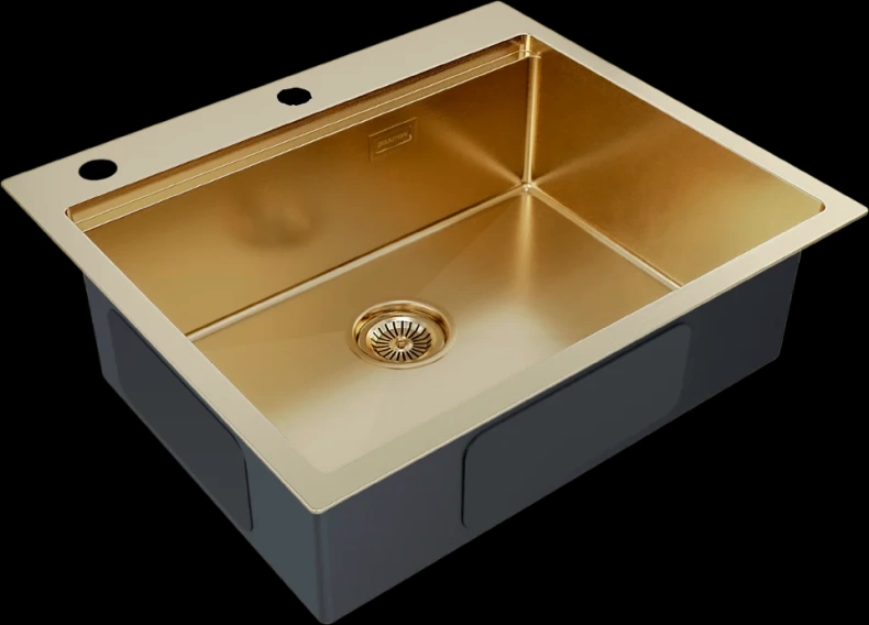 Мойка кухонная Paulmark Brim-Pro 59 брашированное золото PM705951-BG - 1