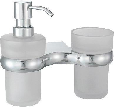 Дозатор для жидкого мыла WasserKRAFT Berkel со стаканом для зубных щеток хром K-6889 - 0
