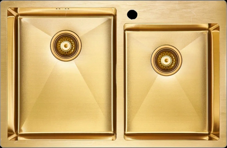 Мойка кухонная Paulmark Helfer 78 брашированное золото PM237851-BG - 0