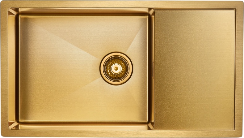 Мойка кухонная Paulmark Platte 78 брашированное золото PM807844-BG - 0