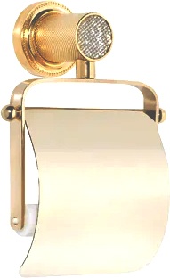 Держатель туалетной бумаги Boheme Royal Cristal Cold с крышкой 10921-G - 0