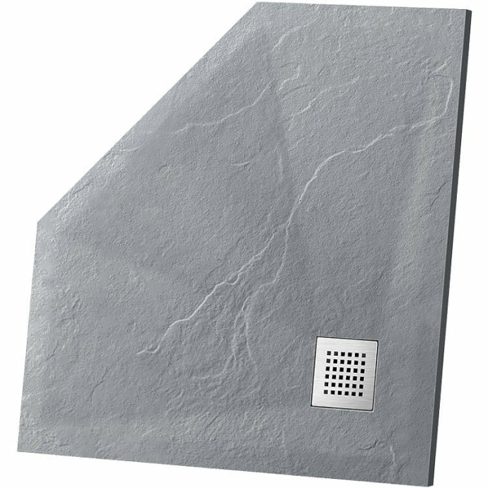 Душевой поддон из искусственного камня Vincea 100х100 серый VST-4SP1010G - 0