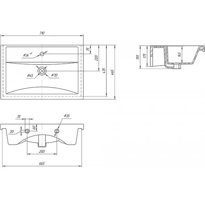 Комплект мебели Onika Тимбер 70 белый матовый-дуб сонома (107056) - 9