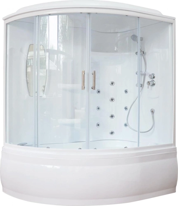 Душевой бокс Royal Bath 170x100 R профиль белый стекло прозрачное RB170ALP-T-R - 0