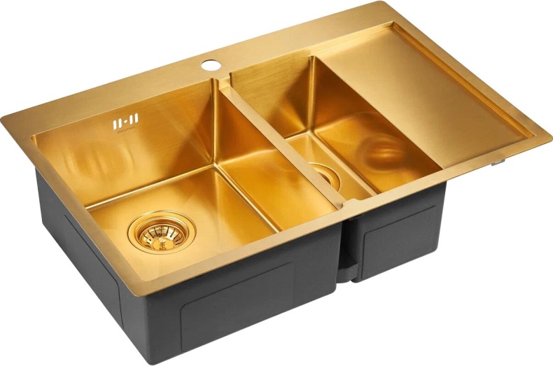 Мойка кухонная Paulmark Liga L 78 брашированное золото PM227851-BGL - 1