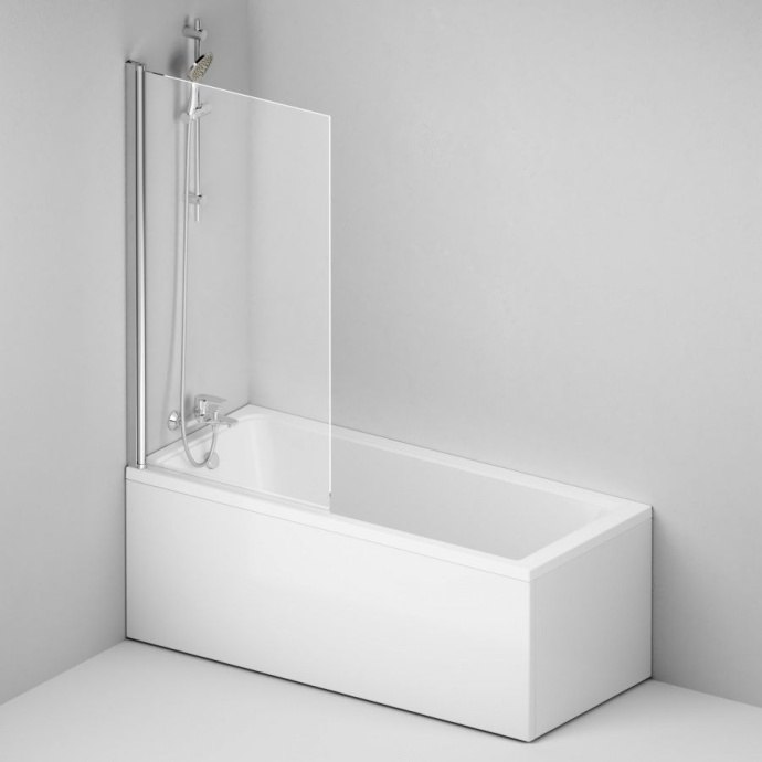 Комплект акриловой ванны со шторкой и душевой системой AM.PM Gem 170x70 белая W90ASET-170D8 - 3