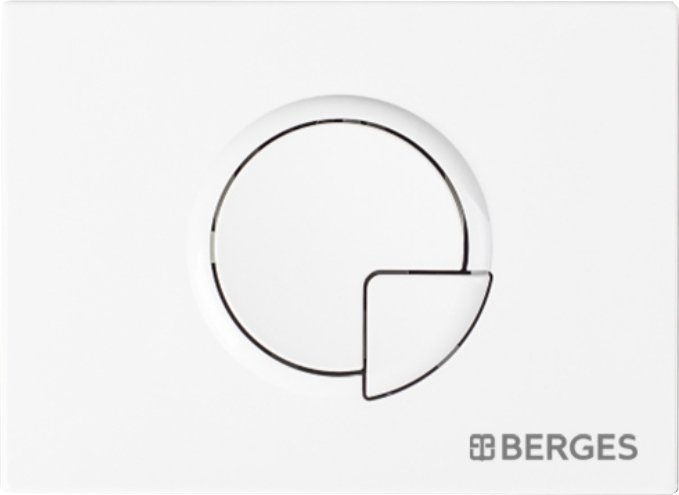 Кнопка смыва Berges Wasserhaus Novum R1 белый, глянец 040021 - 0