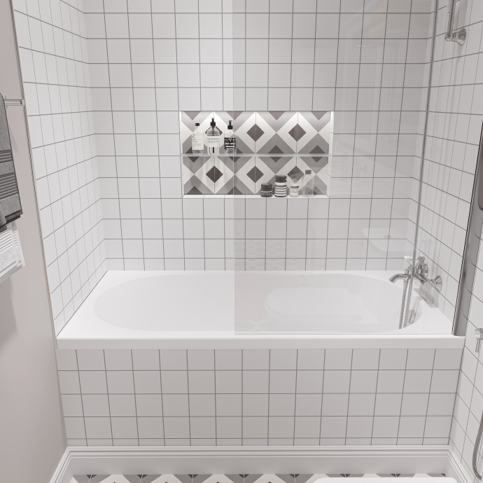 Акриловая ванна STWORKI Хельсинки 150x70 с каркасом, прямоугольная, российская, пристенная, встраиваемая 292203 - 2
