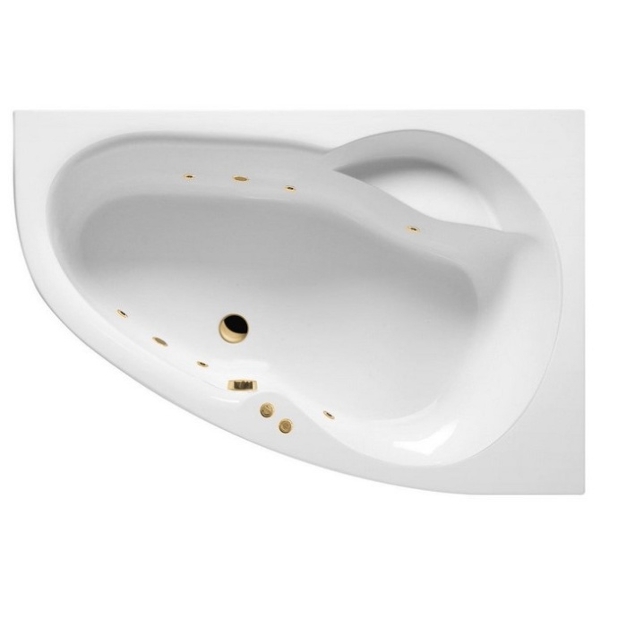 Ванна акриловая Excellent Newa Soft R 160х95 с гидромассажем белый - золото WAEX.NEP16.SOFT.GL - 0