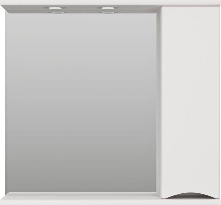 Зеркало-шкаф Misty Атлантик 80 R белый с подсветкой  П-Атл-4080-010П - 1