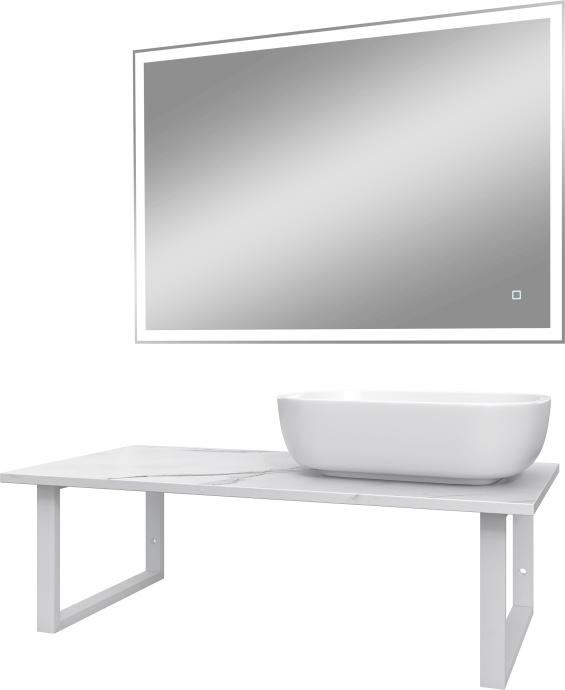 Мебель для ванной DIWO Элиста 100 белый мрамор, с раковиной Moduo 50 Square 555446 - 3