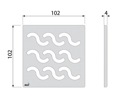 Дизайновая решетка 102×102×5 латунь – хром, MPV002 - 1