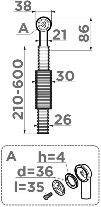 Сменный круглый перелив для арматуры Omoikiri вороненая сталь  4998038 - 1