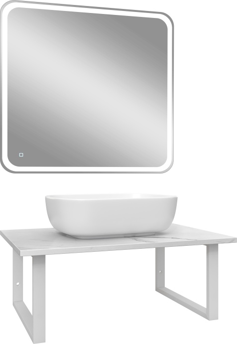 Мебель для ванной DIWO Элиста 80 белый мрамор, с раковиной Moduo 50 Square 555084 - 3