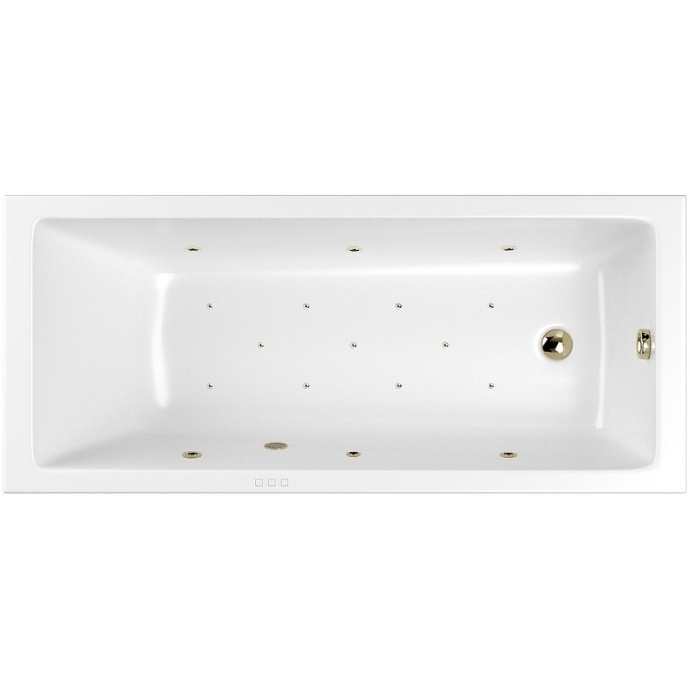 Ванна акриловая WHITECROSS Wave Slim Relax 170x75 с гидромассажем белый - бронза 0111.170075.100.RELAX.BR - 0