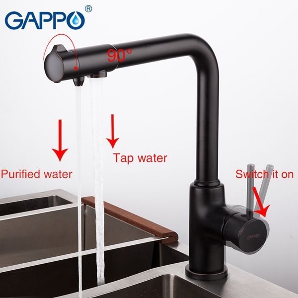 Смеситель для кухни Gappo черный матовый G4390-10 - 1