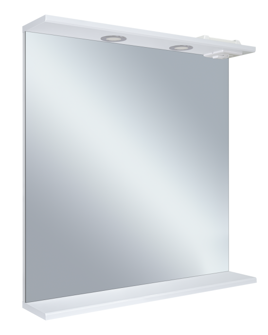 Зеркало Misty Енисей 105х72 белое с полкой и подсветкой Э-Ени02105-011 - 0