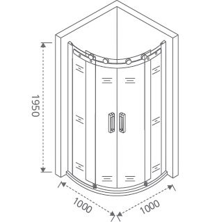 Душевой уголок Good Door Galaxy R-TD-100-C-CH ГЛ00009 - 4
