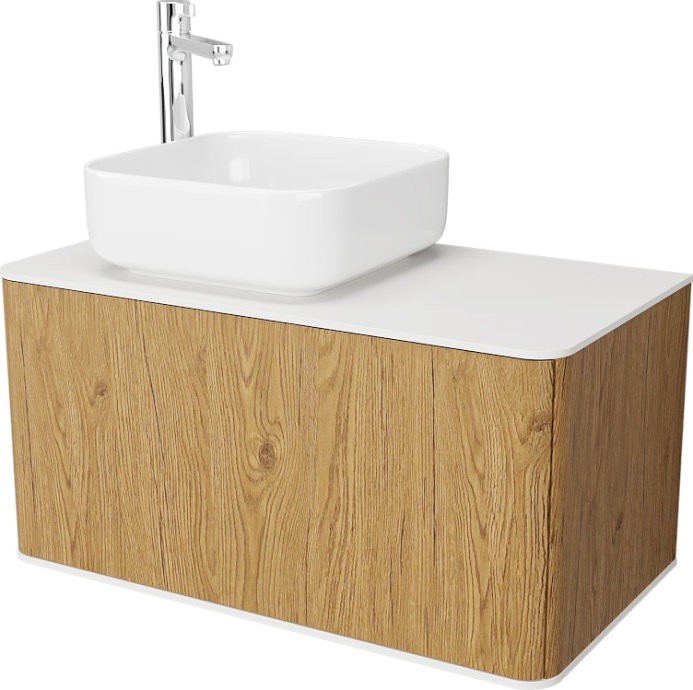 Мебель для ванной STWORKI Ноттвиль 80 дуб верона, с отверстием под смеситель, в стиле лофт (комплект, гарнитур) 414410 - 5