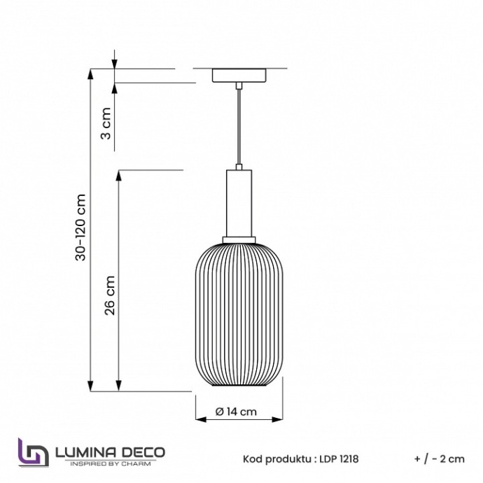 Подвесной светильник LUMINA DECO Rico LDP 1218-1 WT+BK - 4