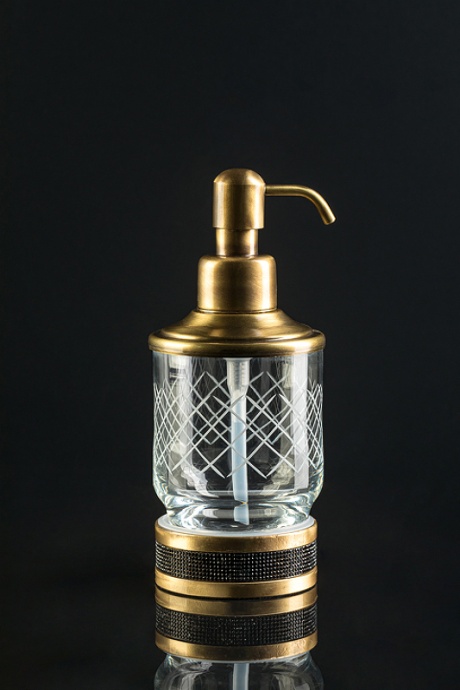 Дозатор для жидкого мыла настольный Boheme Royal Cristal золото 10929-G-B - 1
