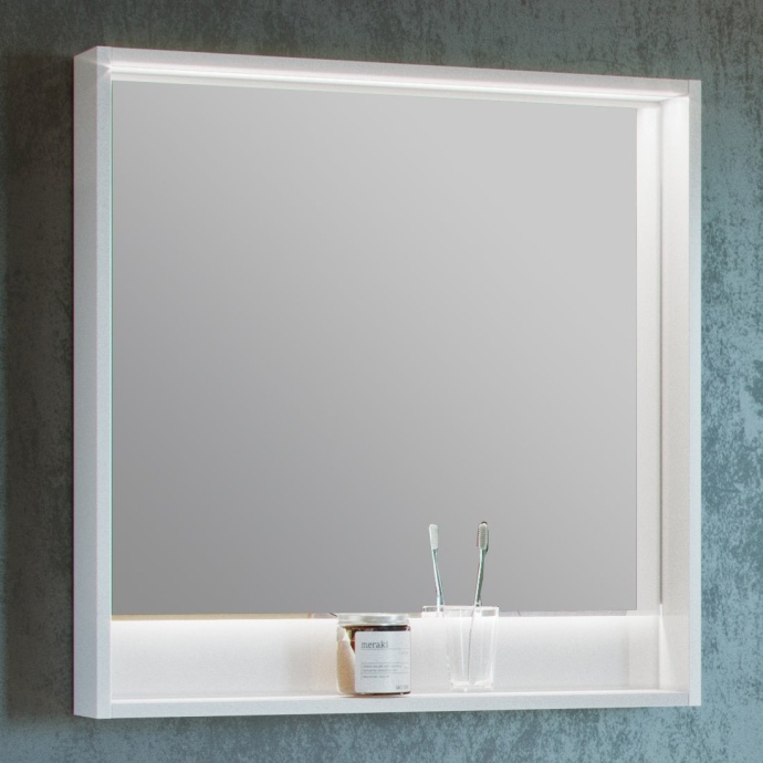 Зеркало-шкаф Aquaton Капри 80 с подсветкой белый глянцевый 1A230402KP010 - 4