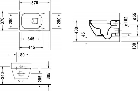 Унитаз подвесной Duravit Vero Air с крышкой, белый (2525090000) - 1