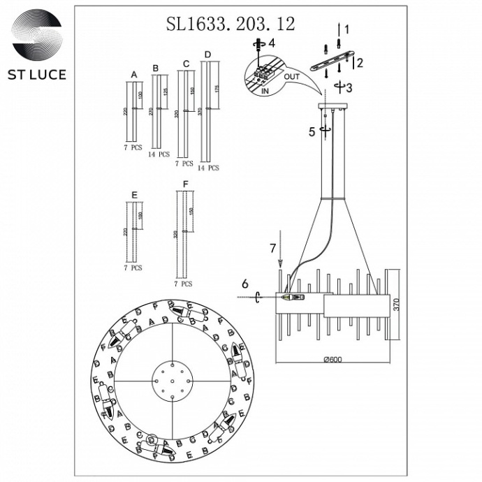 Подвесной светильник ST-Luce Olvera SL1633.203.12 - 3
