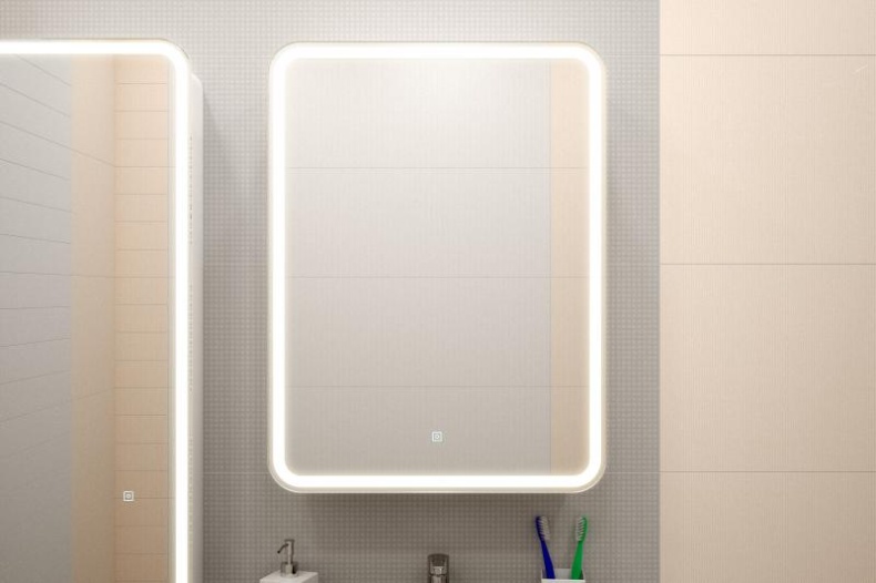 ЭЛИОТ Зеркало-шкаф 600х800, правый с розеткой LED МВК018 - 2