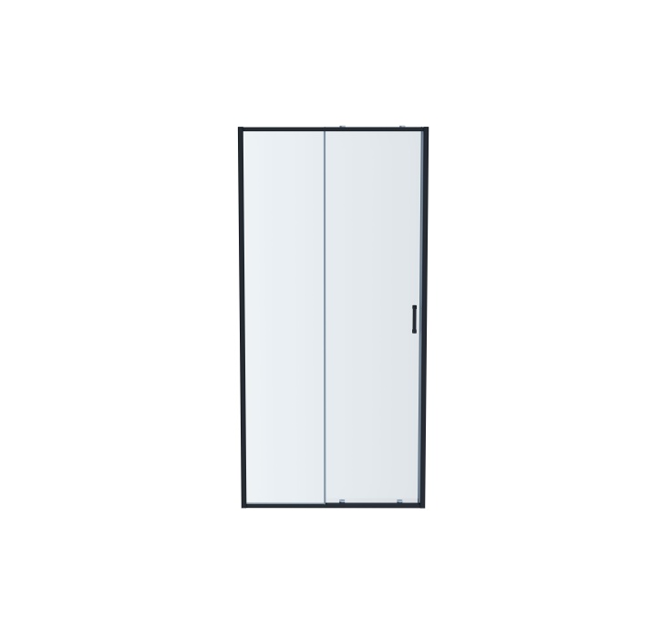 AQ ARI RA 12020BL Душевая дверь двухэлементная, раздвижная1200x2000 профиль черный, стекло прозрачное - 0
