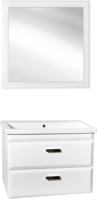 Мебель для ванной Style Line Лотос 80 Люкс Plus подвесная, белая - 0