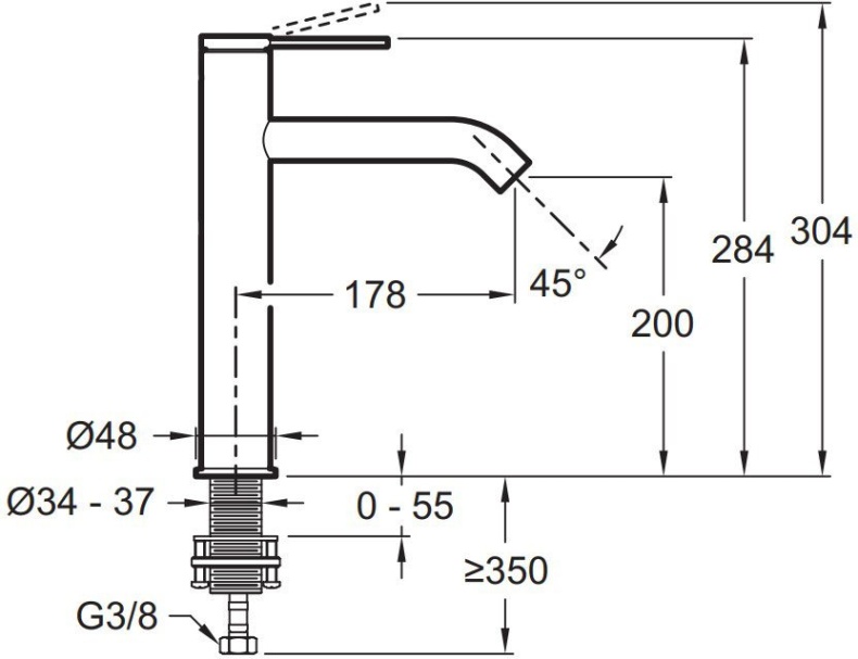 E77959-4AND-CP GRANDS BOULEVARDS Высокий смеситель для раковины без дк - 1