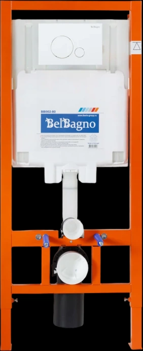 Комплект унитаза с инсталляцией BelBagno Sfera-R с сиденьем микролифт и кнопкой смыва белый глянцевый BB046CHR/BB2111SC/BB002-80/BB014-SR-BIANCO - 1