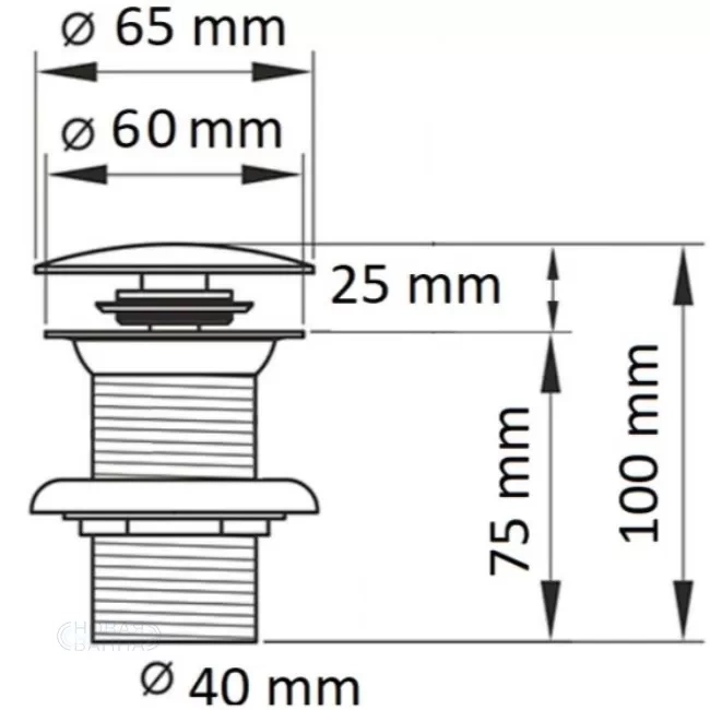 Донный клапан для раковины Ceramalux  RD025 - 2
