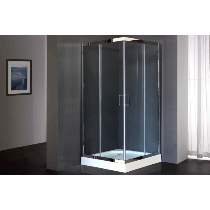 Душевой уголок Royal Bath 100х100 хром стекло прозрачное RB100HPD-T-CH - 0