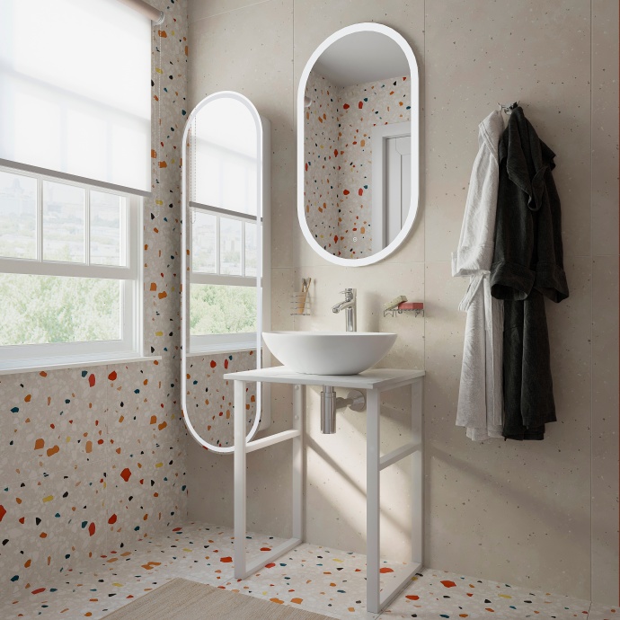 Мебель для ванной DIWO Элиста 60 белый мрамор, с раковиной Moduo 55 Leaf 554810 - 1
