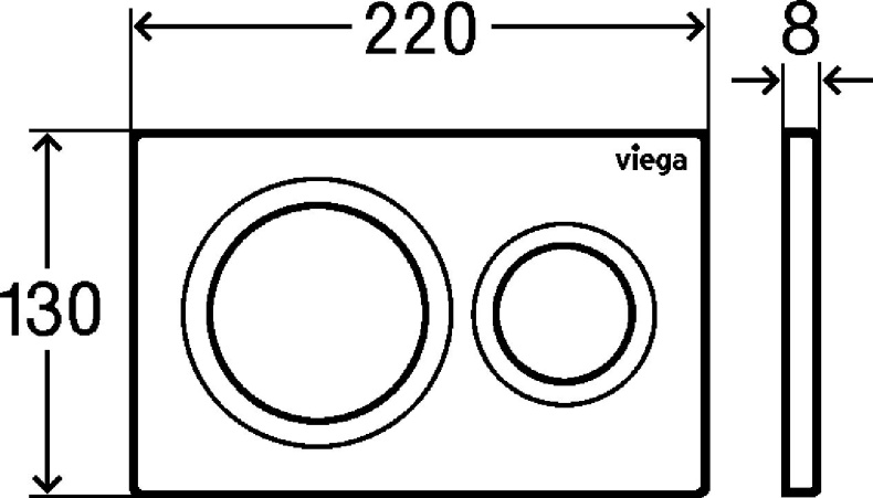 773779 Prevista Панель смыва для унитазов Visign for style 20, пластик, цвет хром, модель 8610.1 - 2