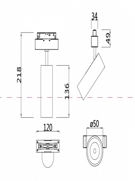 Трековый светодиодный светильник для магнитного шинопровода Maytoni Track Lamps TR019-2-10W3K-B - 3
