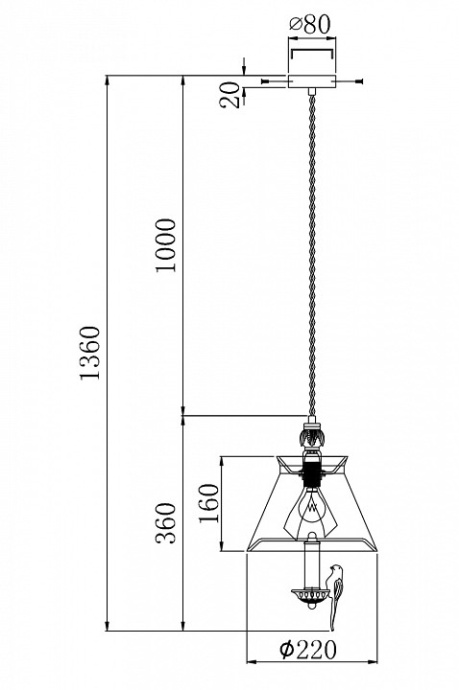 Подвесной светильник Maytoni Bird ARM013-PL-01-W - 7