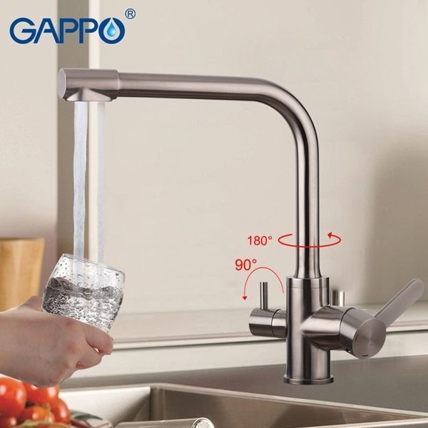 Смеситель для кухни Gappo стальной G4399-1 - 0