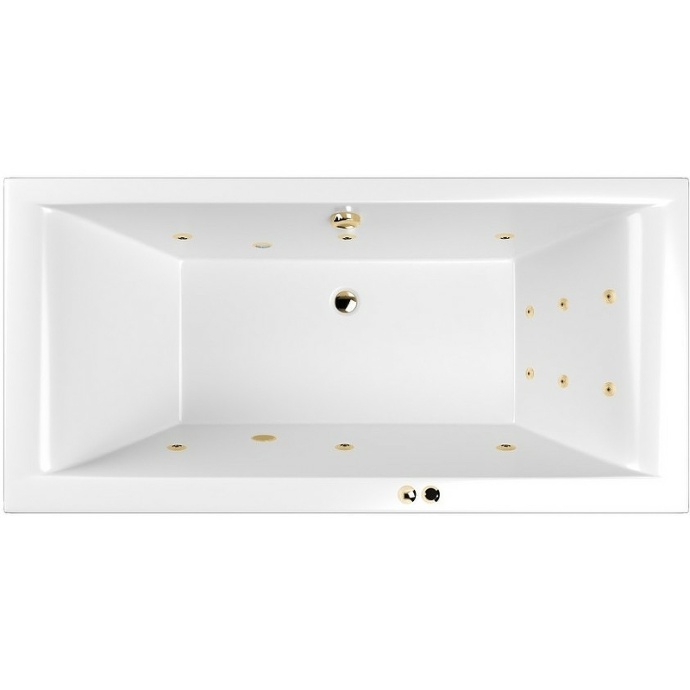 Акриловая ванна Whitecross Savia Duo 170х80 белая золото с гидромассажем 0103.170080.100.LINE.GL - 0