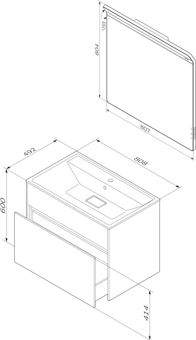 Мебель для ванной Am.Pm Inspire V2.0 80 элегантный серый - 9