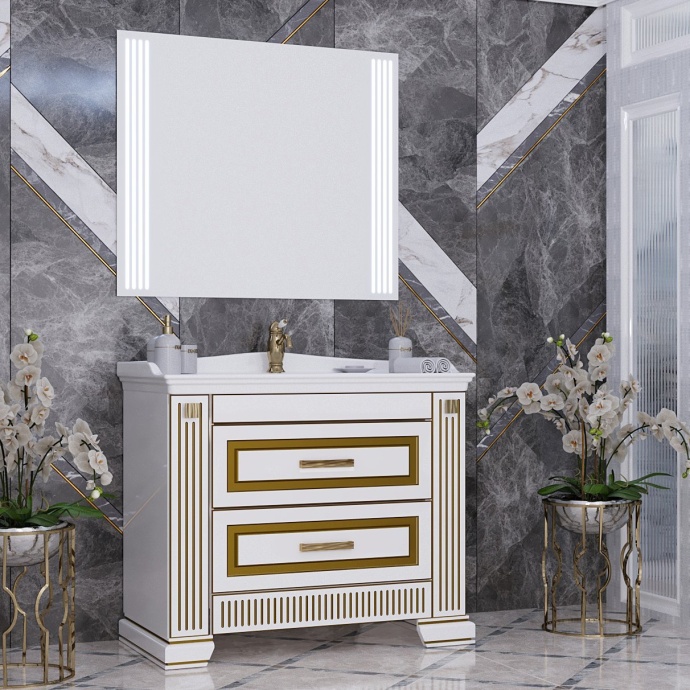 Мебель для ванной Opadiris Оникс 100 золото - 0