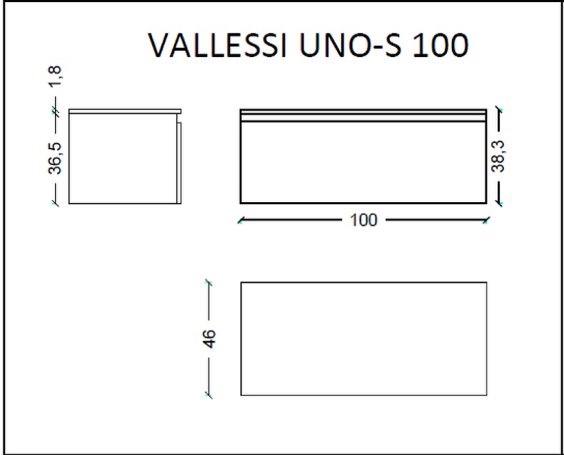 Тумба Armadi Art Flat Valessi Uno-S 100 подвесная черный матовый 897-100-A mat - 5
