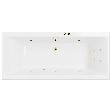 Акриловая ванна Excellent Pryzmat Slim 180x80 белая золото с гидромассажем WAEX.PRY18S.LINE.GL - 0
