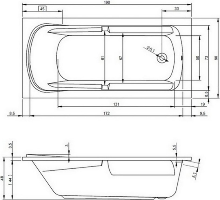 Акриловая ванна Riho Future XL 190 B075001005 - 3
