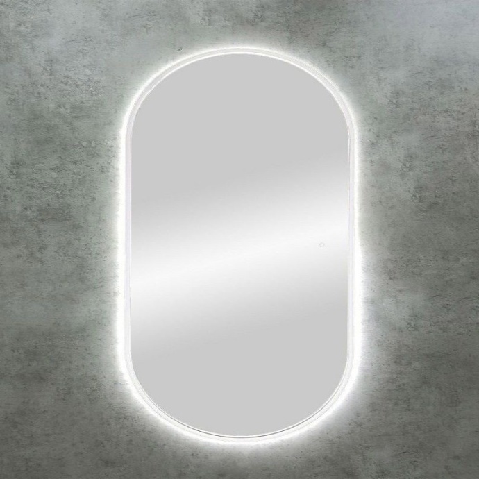 Зеркало Art&Max Bari 120, с подсветкой, белое AM-Bar-700-1200-DS-F-White - 2
