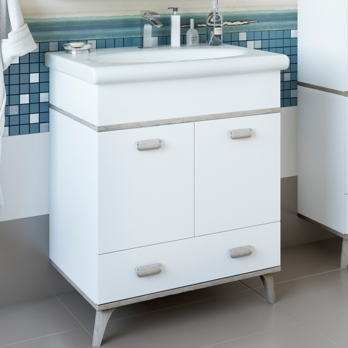 Мебель для ванной Sanflor Бруно 70 белый, орегон - 2